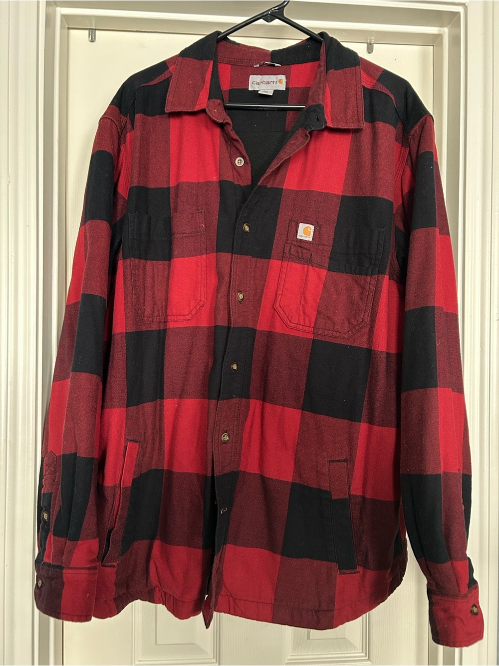 Carhartt Red and Black Buffalo Plaid Workshirt Jacket